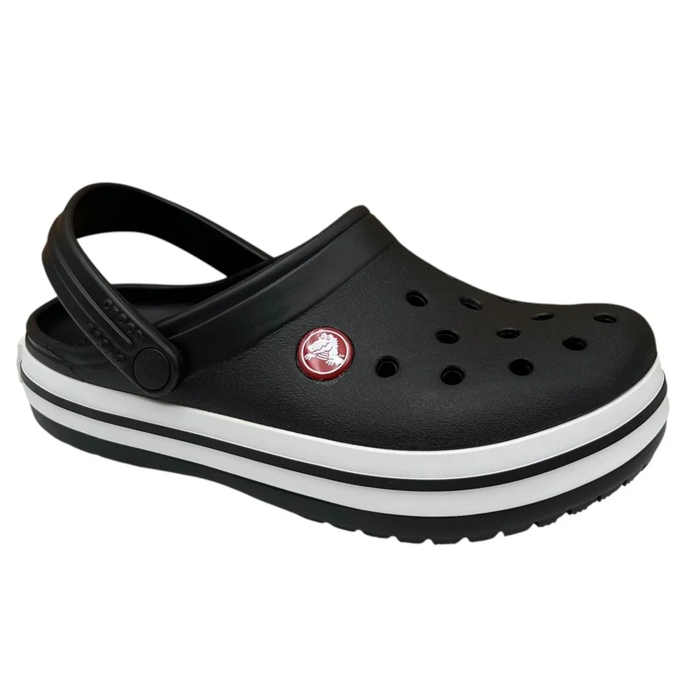 Crocs Crocband Big Boys Girls Slip-on Clog Size 5 J5 Black White Water Friendly